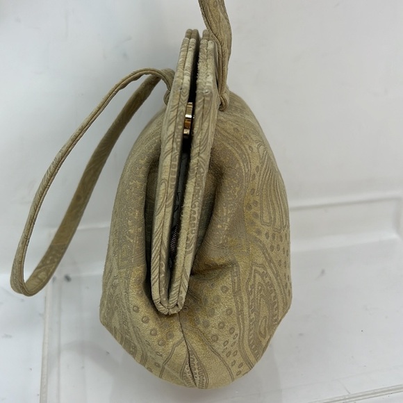 Michelle Lalonde Bone Color Lambsuede Evening Wristlet Bag - Picture 6 of 13